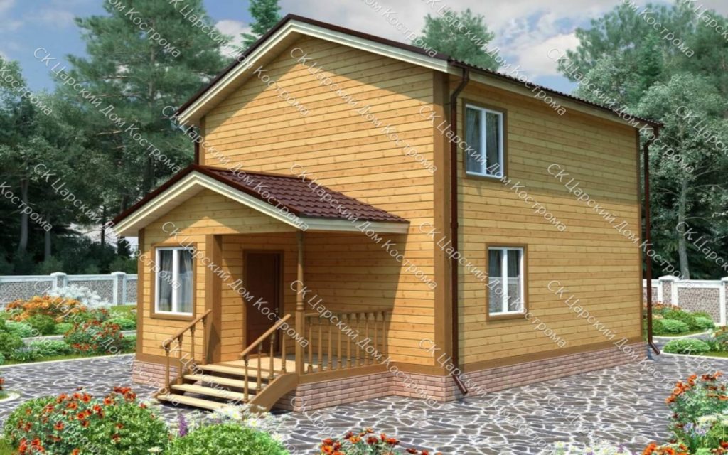 дом двухэтажный 7х9 из бруса